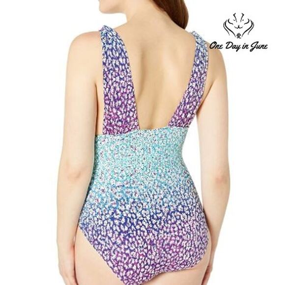 Athena Surplice One Piece Swimsuit Size 12 - Picture 2 of 4